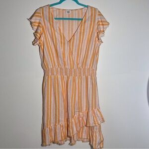 True Craft Mustard Yellow & White Striped Dress | Summer Outings | Festivals
